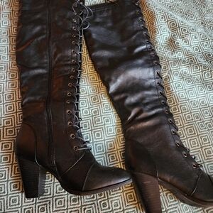 Black above knee boots 8.5